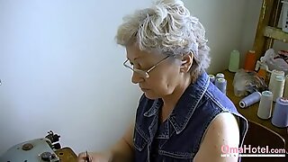 OmaHoteL Hairy Granny Pussy Filled With Adult Toy